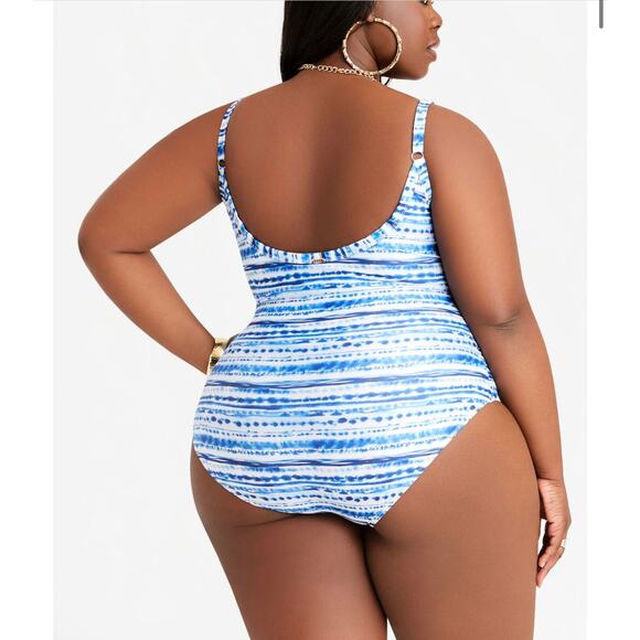 NWT Nicole Miller Crisscross One Piece Swimsuit - Small - Picture 3 of 4